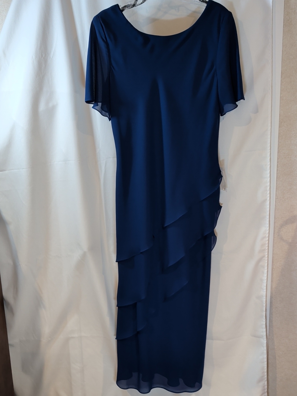 Virgo Navy Blue Layered Maxi Dress